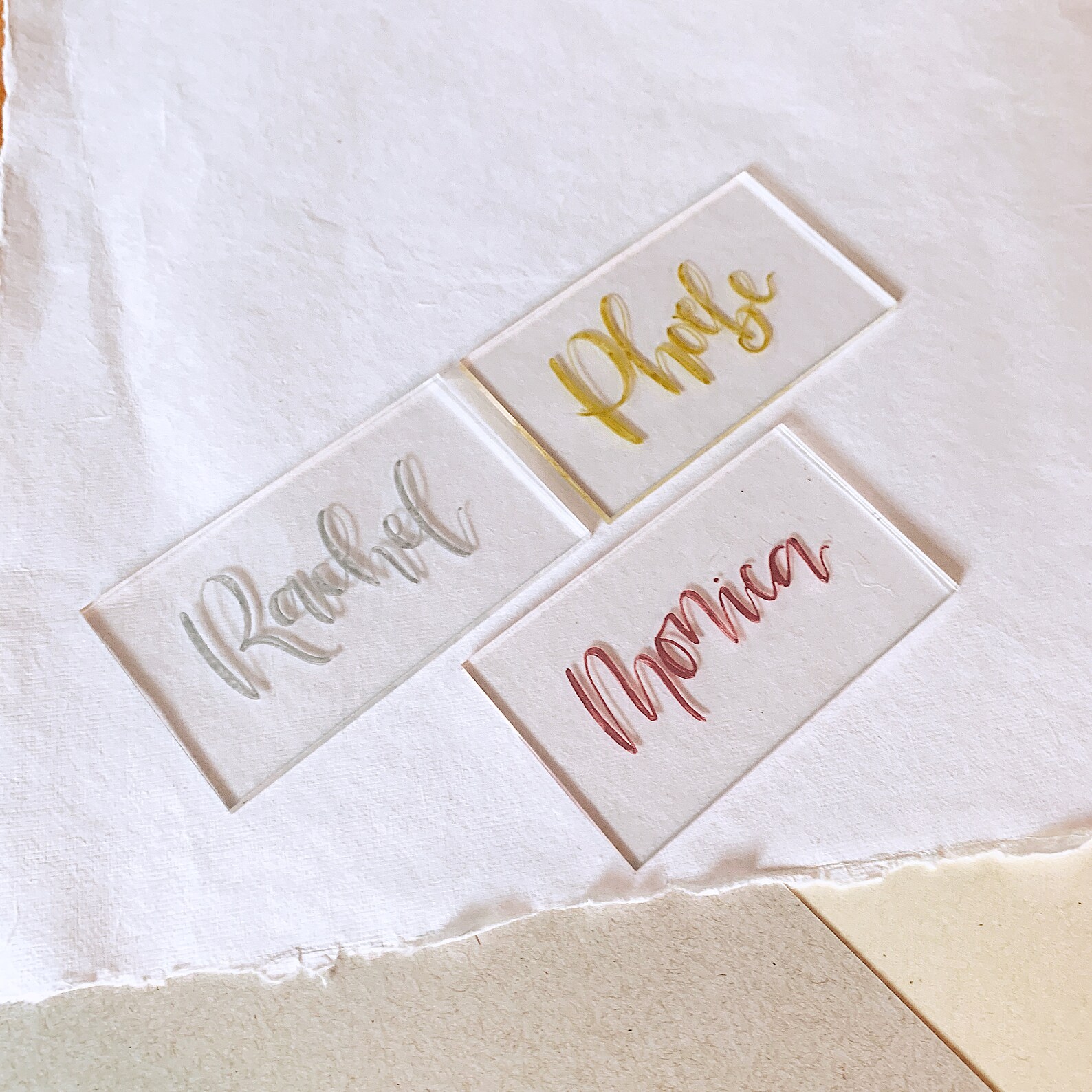 Acrylic Place Cards Lettering Geometric Place Cards Etsy