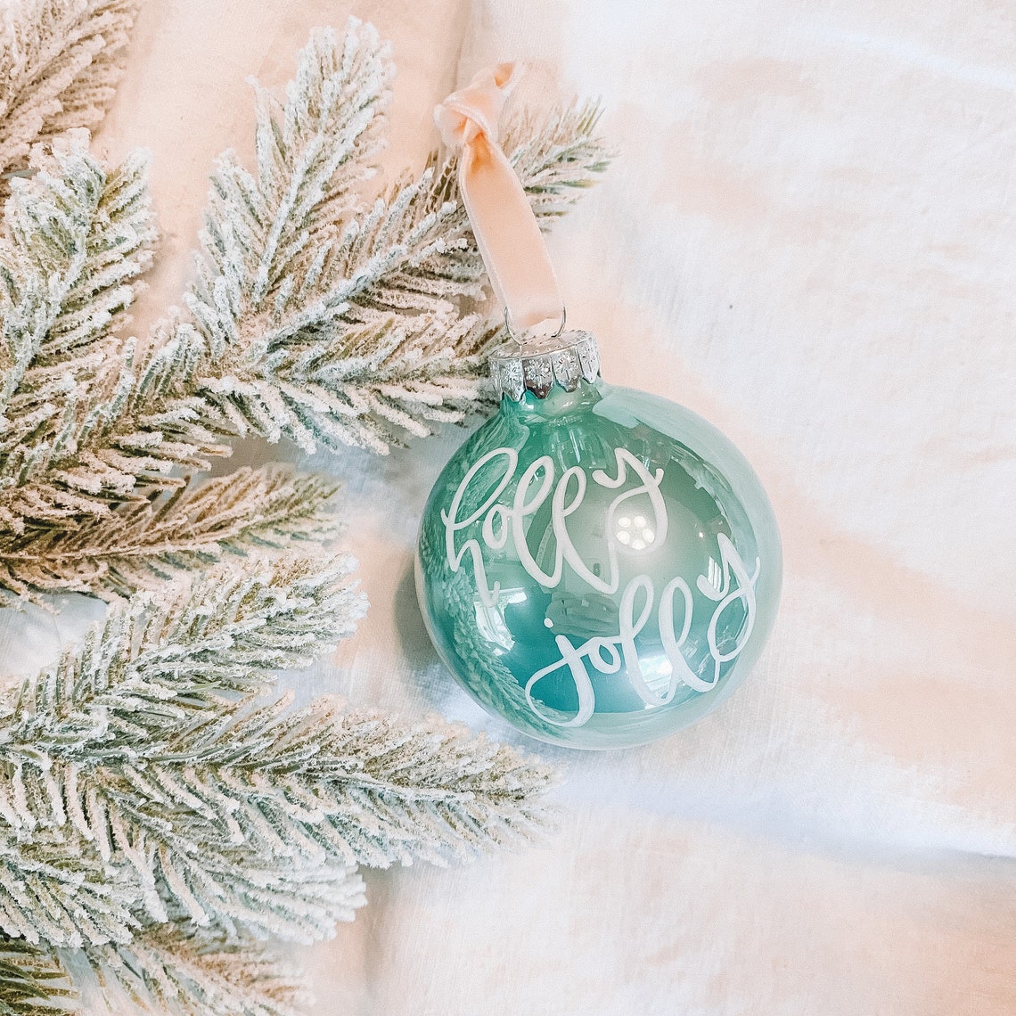 Custom Mint Green Christmas Ornaments Personalized Ornaments Etsy