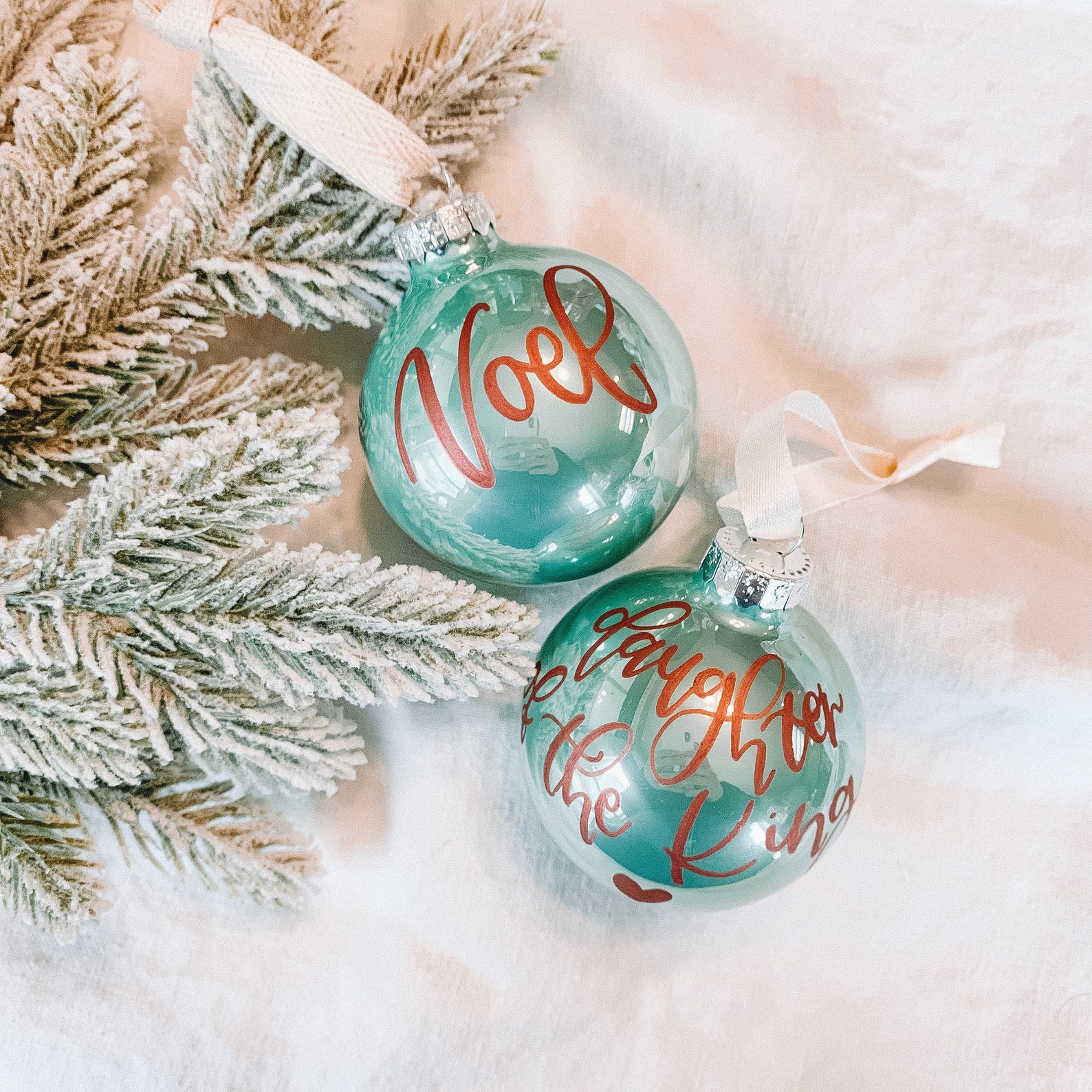 Custom Mint Green Christmas Ornaments Personalized Ornaments Etsy