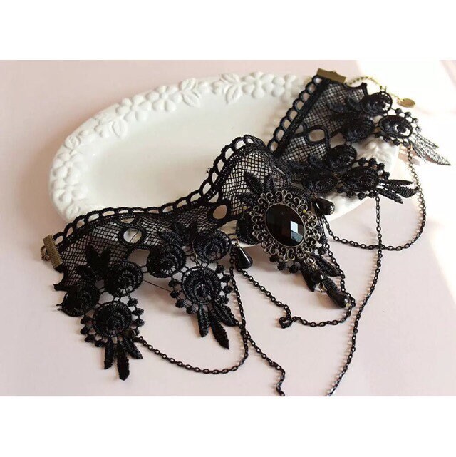 Black Lace Choker Victorian Choker Necklace Black Gothic | Etsy
