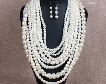Chunky Pearl Necklace - Etsy