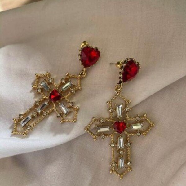 Signature Red Cross Stud Earrings main image 0