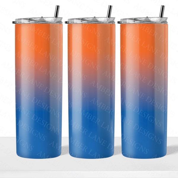 Orange and blue Ombre tumbler 20oz SKINNY TUMBLER straight wrap 1 jpeg file