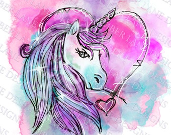 Download Watercolor Unicorn Etsy