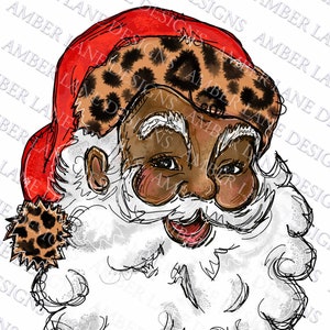 Vintage Weihnachtsmann mit Leoparden Weihnachtsmütze, Weihnachtsmann, PNG Design