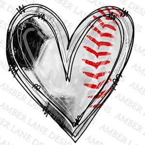 Half baseball half soccer ball  heart png file