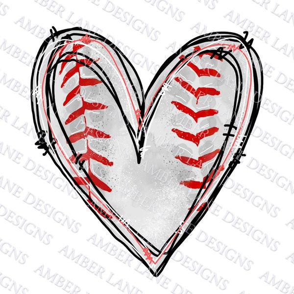 Baseball Heart  Watercolor Sublimation , Background PNG Design | Baseball Design