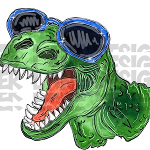 Dinosaur PNG Dinosaur with sunglasses |Sublimation PNG File Only