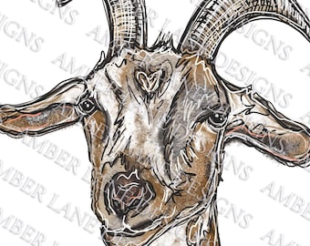 Envoltura de vaso de archivo png dibujado a mano de cabra con cuernos