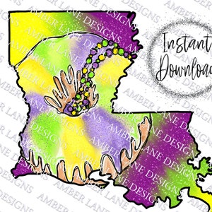 Carte de l'état de Louisiane Mardi, King Cake Png, fichier png Mardi Gras