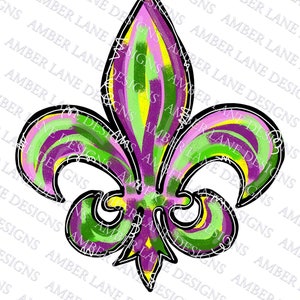 Estilo tiza flor de lis, archivo png Mardi Gras