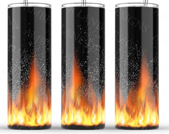 Fire Flames tumbler 20oz SKINNY TUMBLER straight wrap 1 jpeg file (not seamless)