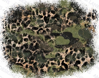 Camouflage Leopard Background PNG Camo Frame png | Distressed Grunge Splash Background