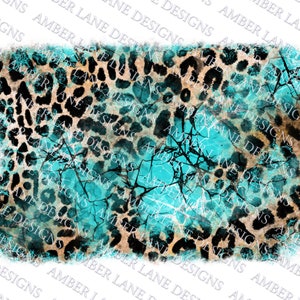 Leopard Print and Turquoise Stone background,