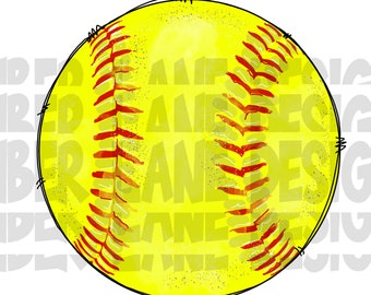 Softball Watercolor Sublimation PNG file Design