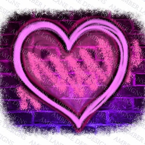 Airbrush, spray-paint heart with brick wall background PNG,  Sublimation file tumbler wrap