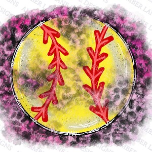 Softball with Pink leopard png digital file
