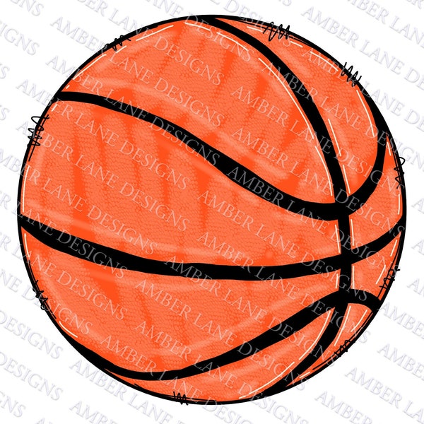 Doodle Basketball PNG Design hand drawn