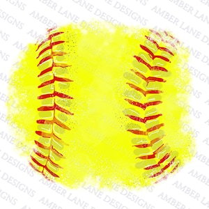 Marco de sublimación de acuarela de softbol desgastado, diseño PNG de fondo / Diseño de softbol