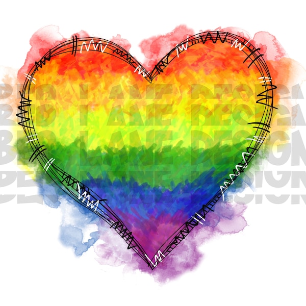 Gay Pride Rainbow Heart PNG| Gay Valentine | PNG Sublimation -Digital File only