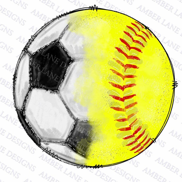 Half Softball half soccer ball png file