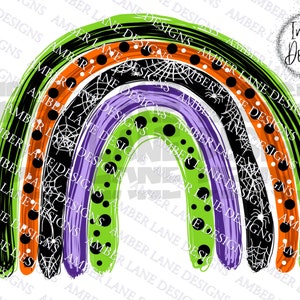 Halloween Spooky Rainbow With Spider Webs | PNG file