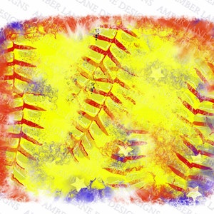 Tinte de corbata de EE. UU., Marco de salpicadura de softbol desgastado, Diseño PNG de fondo / Diseño de softbol