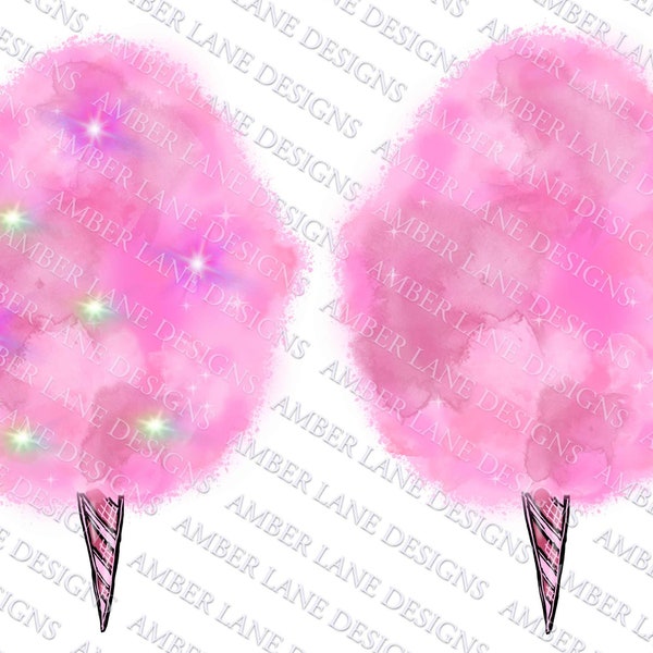 Pretty Pink Cotton Candy Floss: Chic Cloudy Exquisite , two png files