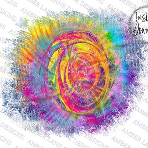 Tie Dye and denim, watercolor distressed frame, background png file