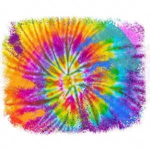 Tie Dye watercolor distressed frame, background png file tumbler wrap