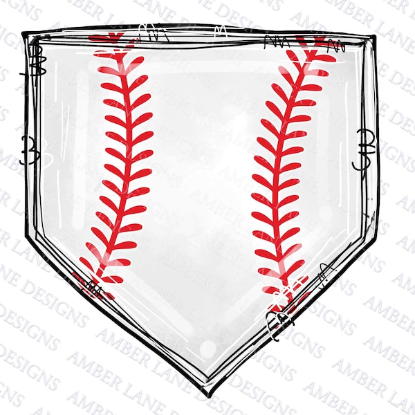 Baseball Home Plate with red laces png