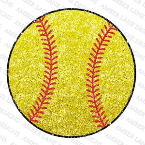 Glitter Bling Softball Sublimation PNG file Design