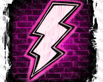 Neon Pink Lightning Etsy