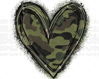 pink camo heart clipart black