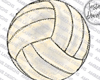 Volleyball Watercolor Sublimation PNG Design