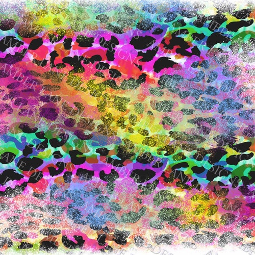 Rainbow Cheetah Rainbow Waves Backsplash Png File. - Etsy