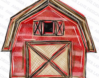 Red Farm Barn doodle PNG file