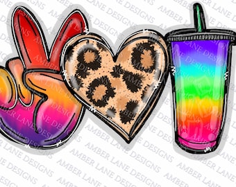 Peace, Love, Loaded Tea (no text) PNG file