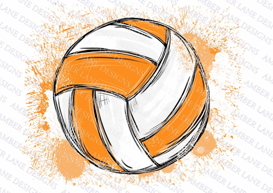 Orange Team Colors Volleyball Watercolor Sublimation, 2 PNG Designs - Etsy