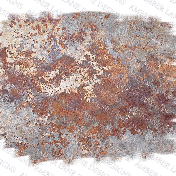 Rusty grunge texture metal, backsplash frame, png file