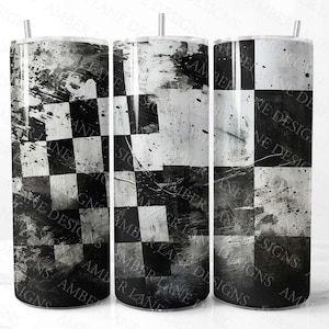 Grungy Racing Karierte Flagge 20 Unzen SKINNY TUMBLER gerade Verpackung 1 jpeg Datei