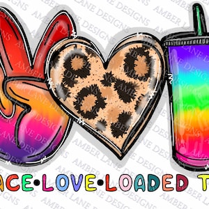 Zen Fusion: Peace, Love, Loaded Tea PNG for Calm Vibes Tea Infusion Affection