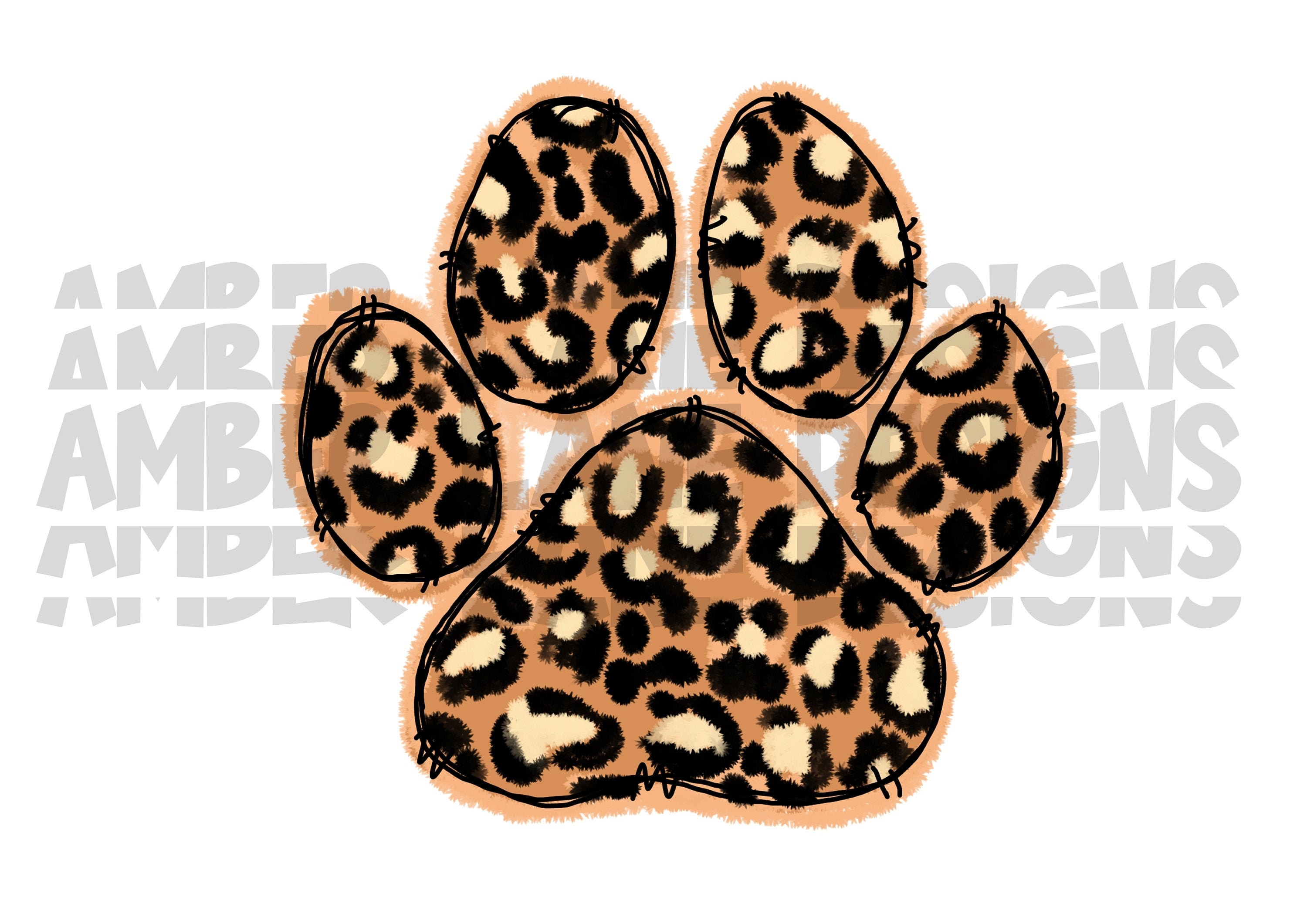 Pet paw print PNG Leopard Paw Print png Fur Mama Sublimation | Etsy