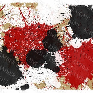 Red Gold Black and White Paint Splatter background Sublimation png file