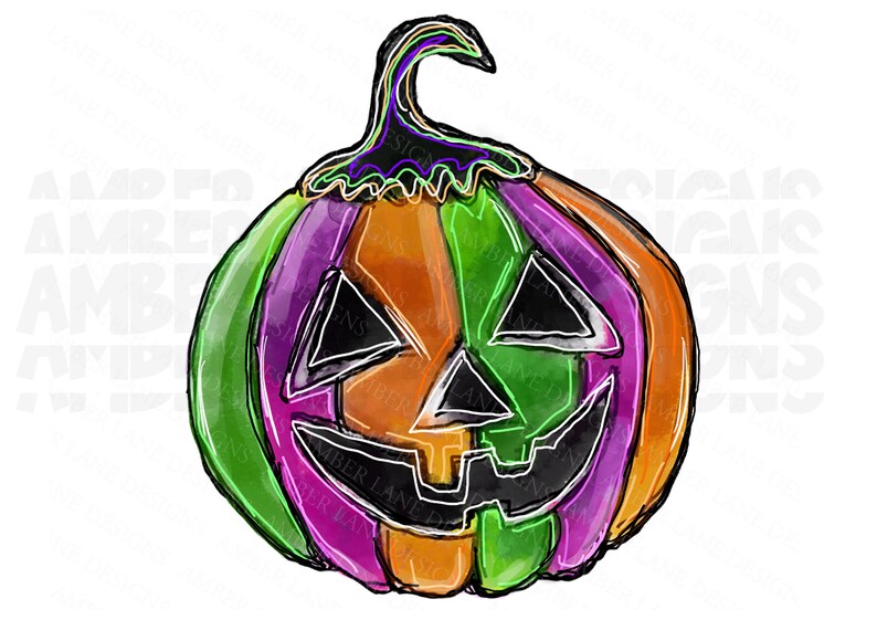 Jack O Lantern Purple Green And Orange Pumpkin Halloween Png File Prints Art Collectibles Intellistall Com