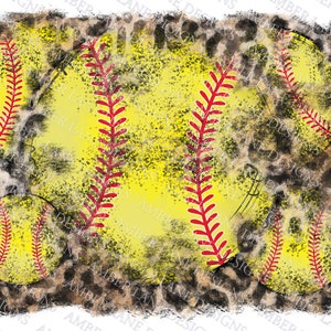 Softball Cheetah Splash Frame Background PNG Design