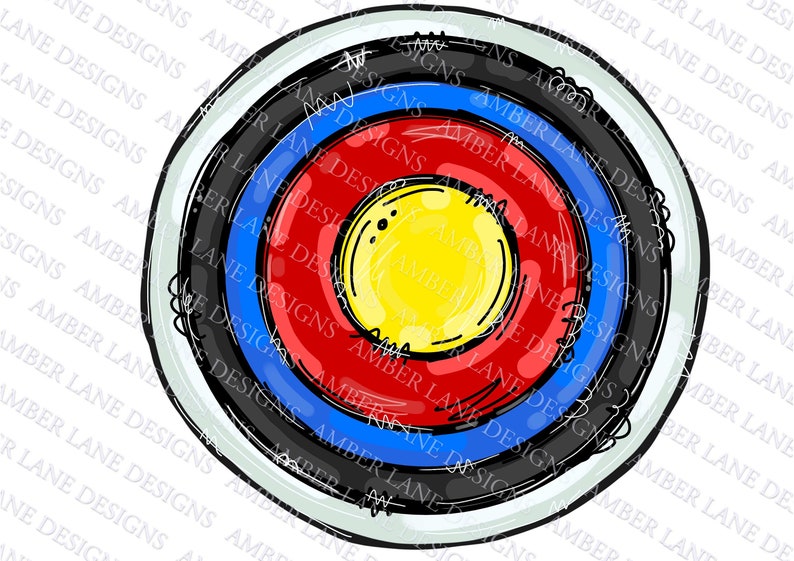 Archery Board Hand Drawn Png File Etsy