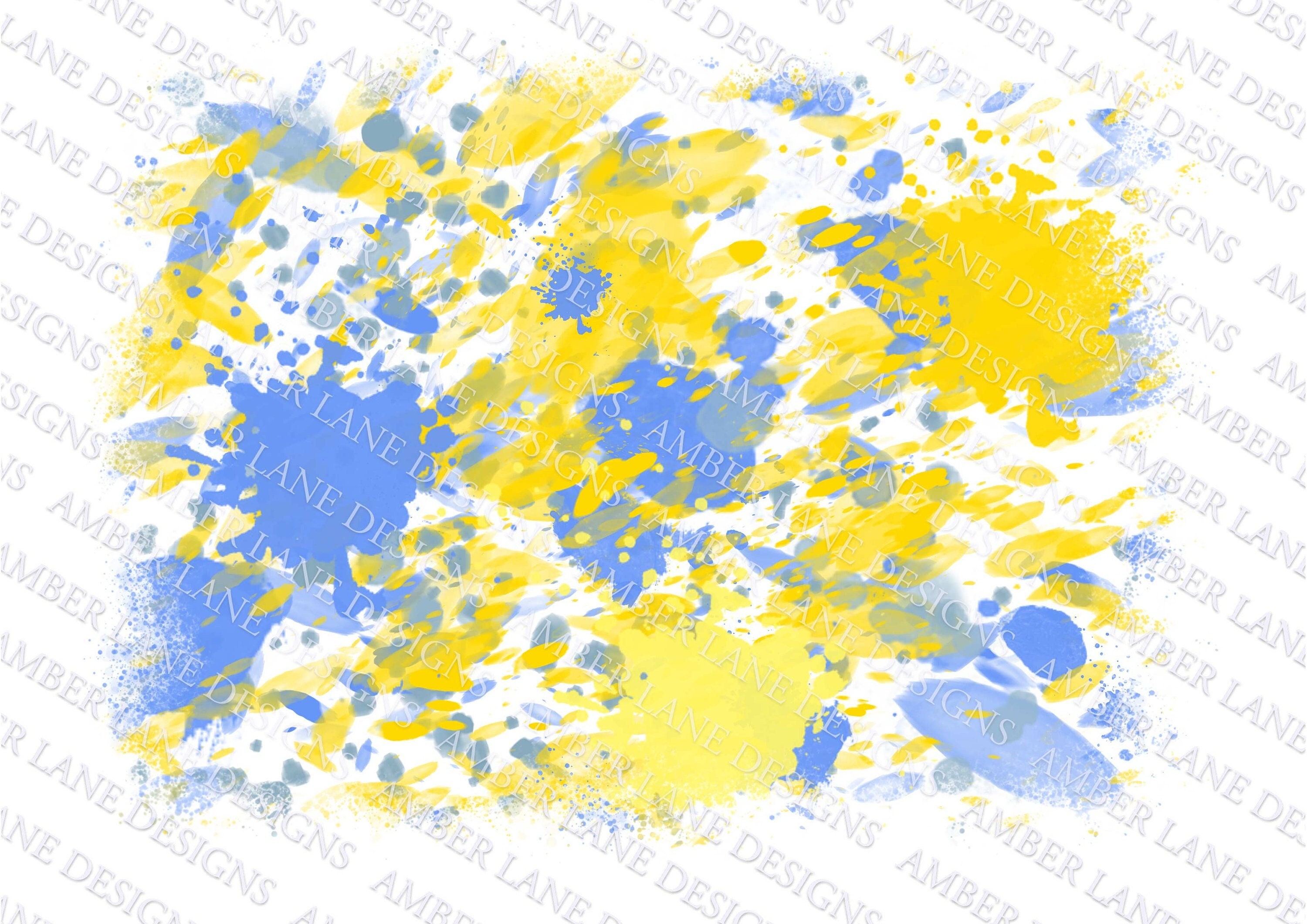 Blue and Yellow Paint Splatter Background Sublimation Png File - Etsy