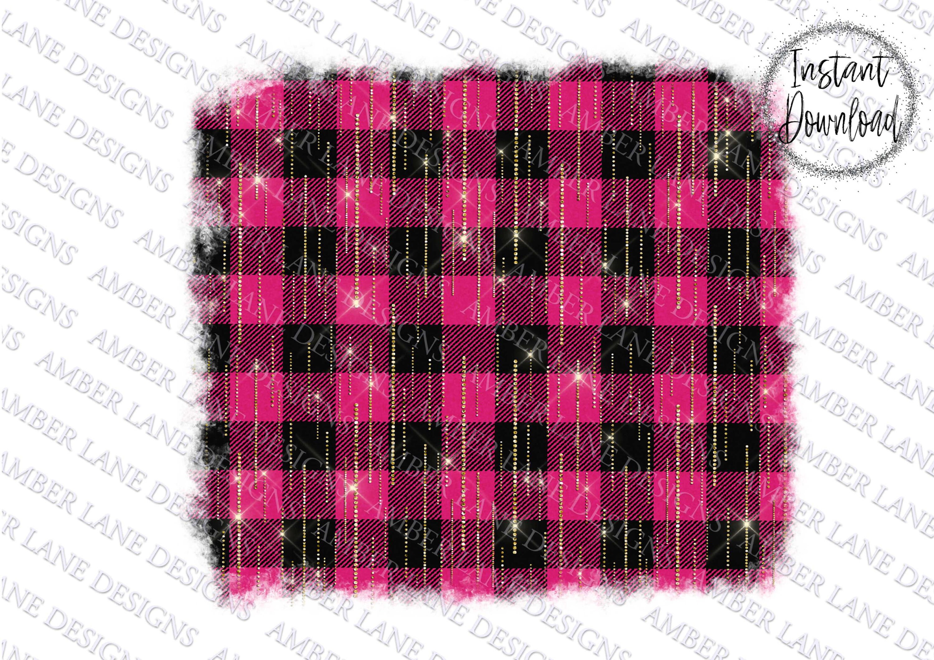 Pink Buffalo Plaid Background With Glitter Png File Etsy