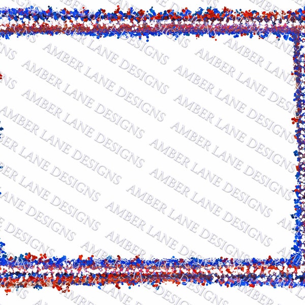 Splat 4th July Frame, red white blue , Border Frame,  png file only